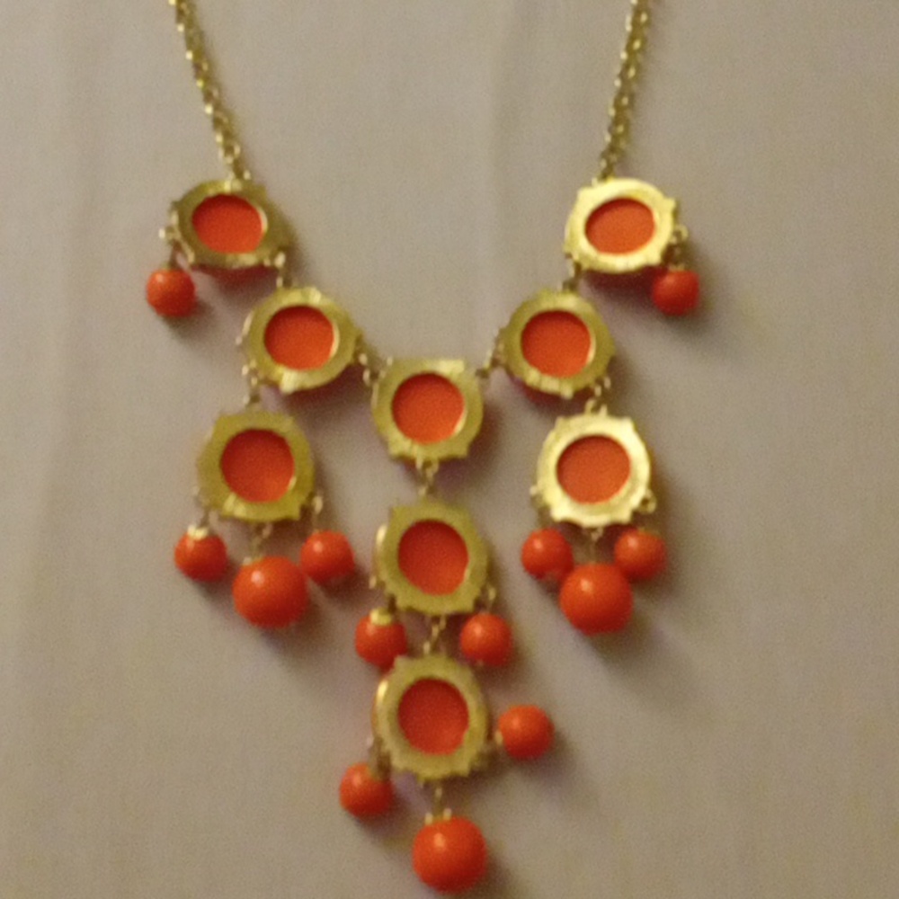 Orange Statement Necklace - image 3